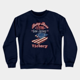 Retro Vintage Betsy Ross Flag New Jersey State 1776 Victory, Great Distressed Patriotic America Flag Gift Crewneck Sweatshirt